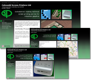 Screenshots from www.cotswoldscreenprinters.co.uk